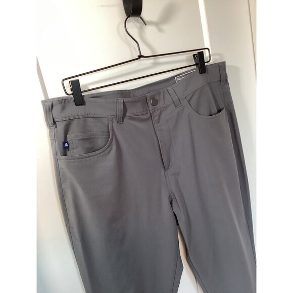 Mizzen + Main Men's Stretch Helmsman Slim Fit 5 Pockets Pants Gray Size 34WX30L - Picture 4 of 15